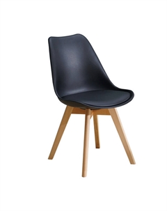 Стул NORDIC-2 480х400х820мм пластик/дерево черный Нет марки