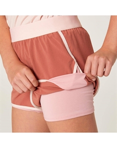 Шорты для девочек 2-в-1 - терракотовые, цвет braun Domyos