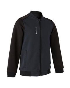 T100 Футбольная куртка на молнии детская черная Kipsta