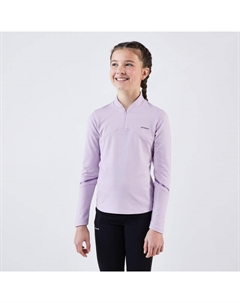Термальная теннисная рубашка с длинными рукавами и застежкой-молнией 1/2 для девочек – цвет слоновой кости, цвет purpura Artengo
