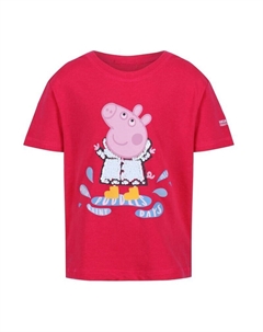 Футболка с короткими рукавами и принтом «Свинка Пеппа» для мальчиков и девочек, ярко-розовая, цвет rosa Regatta