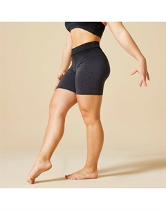 Брюки гимнастические короткие 580 девочки черные/темно-серые, цвет rosa Domyos