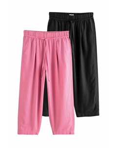 Брюки TIE WAIST BARREL LEG 2 PACK, черный Next