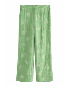 Брюки REGULAR FIT - WIDE LEG EMBROIDERED, зеленый Next