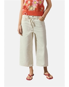 Джинсы свободного кроя BELTED CROPPED WIDE LEG, бежевый Next