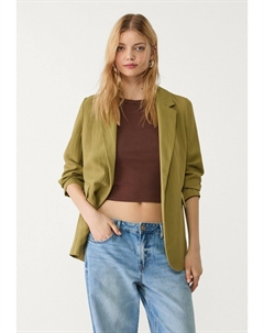 Блейзер CREASED FLOWING REGULAR FIT, хаки Stradivarius