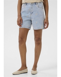 Джинсовые шорты KABABETH, цвет Blue Denim Feather Flower Emb Kaffe