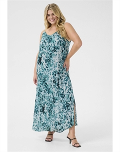 Платье макси JULIA AMI STRAP, цвет Teal Leopard Print Kaffe curve