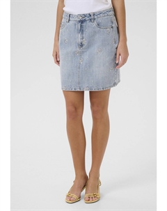 Юбка-карандаш KABABETH - Mini skirt, цвет Blue Denim Feather Flower Emb Kaffe