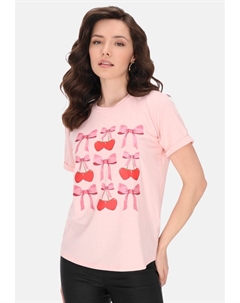 Футболка с принтом, розовый Faina