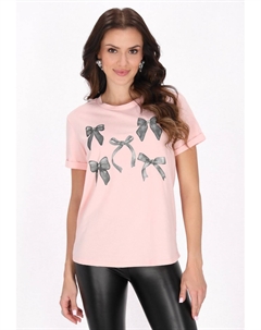 Футболка с принтом, розовый Faina
