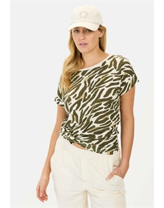 Футболка с принтом MIT CAMOUFLAGE-ALLOVER, оливковый Camel active