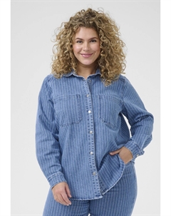Блузка на пуговицах, синий Kaffe curve