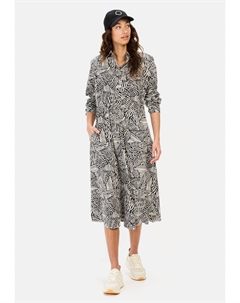 Платье макси LANGES MIT ALLOVER-PRINT, черный Camel active