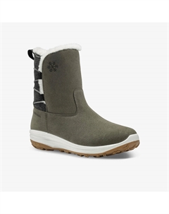 Сапоги зимние женские кожаные теплые непромокаемые зимние походные - SH500 зеленые, цвет gruen Quechua