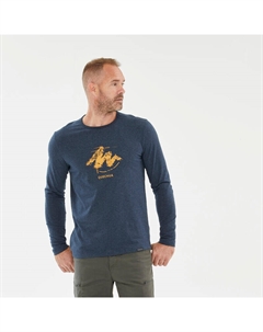 Мужская походная рубашка с длинным рукавом для походов на природу - NH100 темно-синяя, цвет blau Quechua