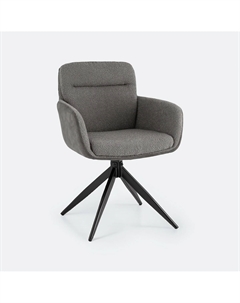 Стул обеденный из ткани букле и экокожи серый So'home