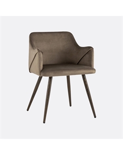 Комплект стульев из мягкого велюра и металла 2 шт каштановый Laredoute