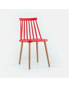 Комплект из четырех стульев из металла красный So'home