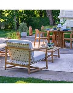 Стол журнальный садовый из тика Talulah бежевый Am.pm.