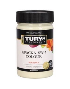 Краска интерьерная Tury SW-7 Color, моющаяся, олива, 0.4 кг, 260 мл Нпк палитр