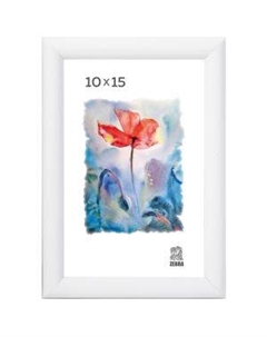 Фоторамка, 10х15 см, пластик, белый Зебра, ооо