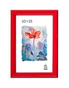 Фоторамка, 10х15 см, пластик, красный Зебра, ооо
