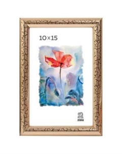 Фоторамка, 10х15 см, пластик, золотой Зебра, ооо