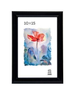 Фоторамка, 10х15 см, пластик, черный Зебра, ооо