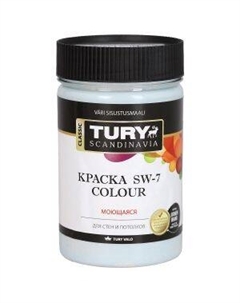 Краска интерьерная Tury SW-7 Color, моющаяся, серая дымка, 0.4 кг, 260 мл Нпк палитр