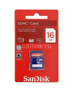 Карта памяти SDHC 16 ГБ, Class 4, SDSDB-016G-B35, 1 шт. Sandisk