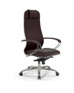 Кресло Samurai KL-1, на колесиках, экокожа, темно-коричневый/черный Метта