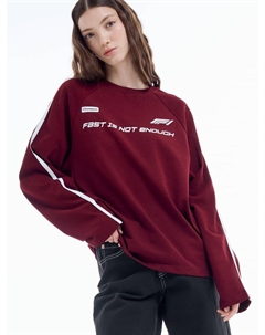 Спортивный лонгслив оверсайз с надписью и лампасами Твое