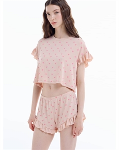 Пижама в сердечки с оборками Твое