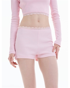 Домашние шорты в рубчик с кружевом Твое