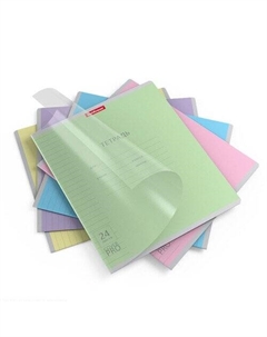 Тетрадь ErichKrause Классика CoverPrо школьная ученическая, с пластиковой обложкой, А5+, 24 листа, линейка, на скобе, в ассортименте Erich krause