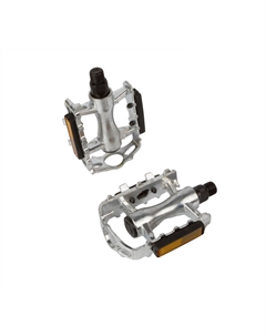 Педали MTB, алюминий, литые, с отражателем, 100х65х30мм, серебристые, 00-170361 Хорст