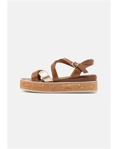 Босоножки на танкетке Platform sandals, цвет Cognac Marco tozzi