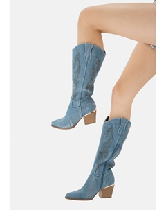 Ковбойские/байкерские сапоги, светло-голубой Salinyang