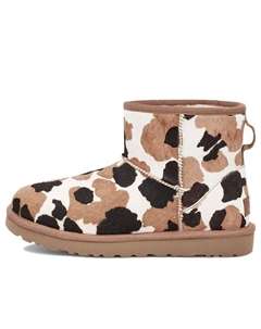 Ботинки зимние WMNS Classic Mini Cow Print, белый / коричневый / черный Ugg