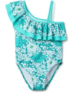 Купальник Floral One Shoulder One-Piece Swim, зеленый Janie and jack