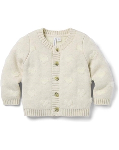 Свитер Fuzzy Heart Cardigan, кремовый Janie and jack