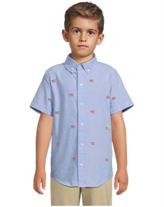 Рубашка Embroidered Flag Icon Shirt, синий Janie and jack