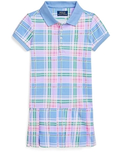 Платье Kids Plaid Cotton Mesh Polo Dress, цвет Preppy Madras/Green Polo ralph lauren