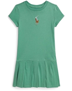 Платье Kids Big Pony Pleated Cotton Jersey Dress, цвет Fairway Green Polo ralph lauren