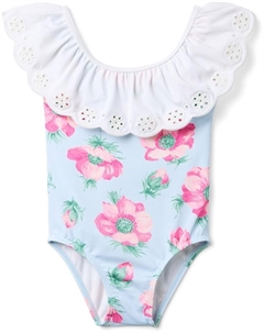 Купальник Floral Eyelet One-Piece Swim, синий Janie and jack