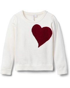 Свитер Heart Pullover Sweater, слоновая кость Janie and jack