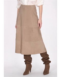Кожаная юбка A-line skirt, бежевый Dreimaster