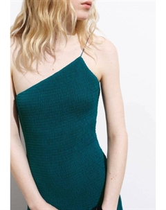 Платье ASYMMETRICAL COMBINED, синий Mango