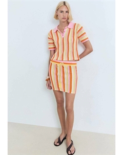 Рубашка поло TWO-TONE STRIPED, розовый Mango